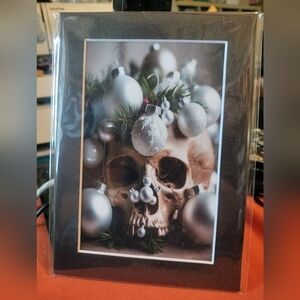 Skull and Silver Ornaments Art Print